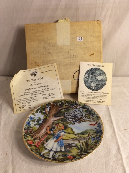 Collector Vintage Porcelain Plate "The Cheshire Cat"No.2510 By Roberta Blitzer Size:8.5" Round COA