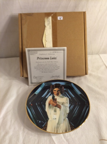 Collector Vintage 1986 Porcelain Plate Star Wars "Princess Leia" No.3740-L Size:8.5" Round W/Cao