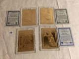 Lot of 4 Pcs Collector Gold Baseball Cards Roger Clemens.Nolan Ryan.Babe Ruth.Mike Piazza