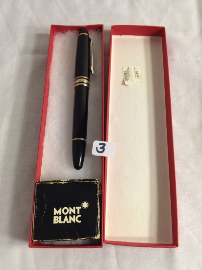 Collector Vintage Mont Blanc Pen MeisterStuck  Black Color Pen 8" by 2.5" Box Size