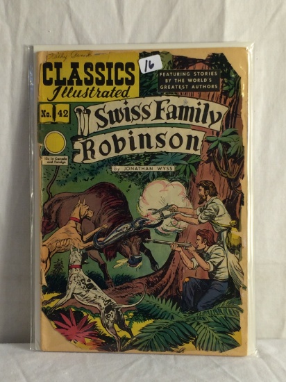 Collector Vintage Classics Illustrated Comics Swiss Family Robinson No.42 Comic Book