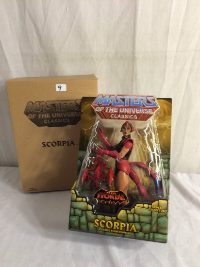 Collector NIP 2010 Mattel Masters Of The Universe Classics Scorpia 8" T by 5.5"W box Size