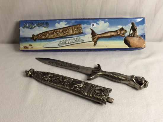 Collector New in Box Mermaid Stainless Steel Case Mermaid handle Mermaid Sword Size:17" Overall