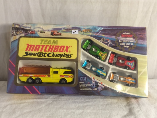 Collector Sealed Vintage Matchbox Team Superfast Champions G-4  Complete Set 15" W BY 7.3/4" TB