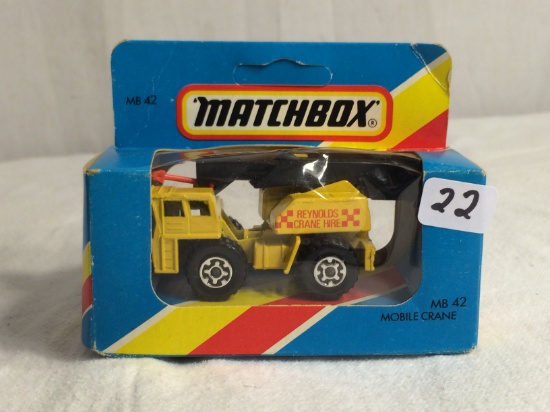 Collector NIP Vintage Matchbox Mobile Crane MB 42 4"Width by 2" Tall Box Size