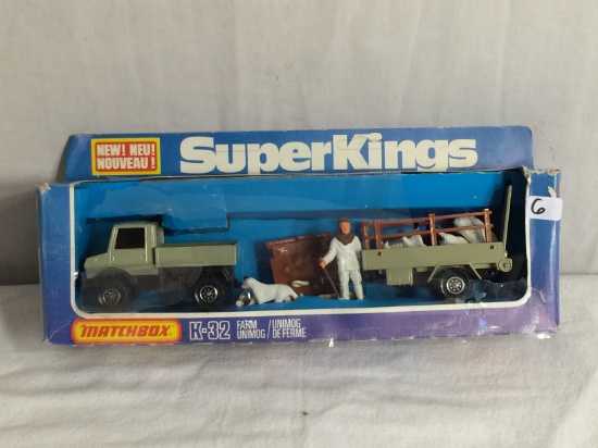 Collector NIP Vintage Matchbox Superkings K-32 Farm Unimog 11.5" W By 3.3/4" T Box Size