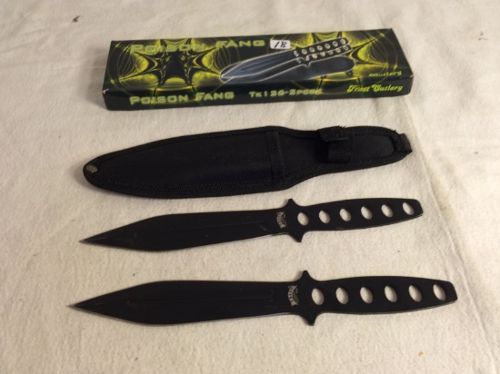 Collector Frost Cutlery USA Black Throwing Knife Set & Target Size:10"2pcs /each Overall Length