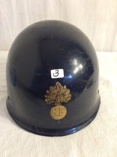 Collector Vintage French Model RF French Helmet Metal Steel Parade Helmet Size:6.5x10.5x8.3/4"