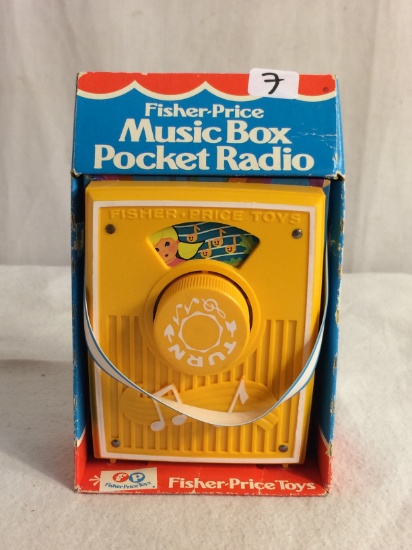 Collector Vintage 1974 Fisher Pirce Toys  Music Box Pocket Radio Size:6.1/2"Tall Box Size
