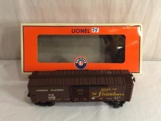 Collector Vintage Lionel Electric Trains Union Pacific Boxcar DieCast metal 6-26023 Box Sz:13x5.5"