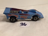 Collector 1973 Vintage Hot wheels Mattel Diecast Blue Race Car Racer #9 USA Flag Flame 1/64 SC