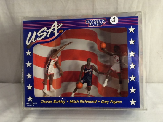 Collector NIP Starting Line Up 1996 USA Basketball Team Barkley.Richmond& Payton 1.5"By 9.5"Box