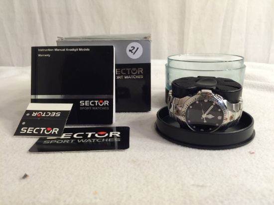 Collector New Sector Sport Watch Analog And Digital Chronograph Register Design 41676 100M WR