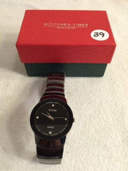 Collector New Sonobi Quartz S926G Men's Watch Water Resistance Black Satainless Steel Wristband