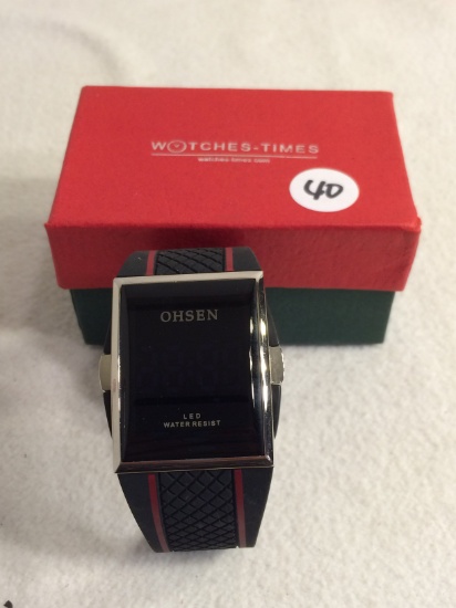 Collector New Ohsen Led 0750 Water Resistant Black Rubber Wristband