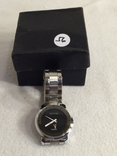 Collector New Jiallilei Quartz #58793 Men's Watch Silver Plated Wristband