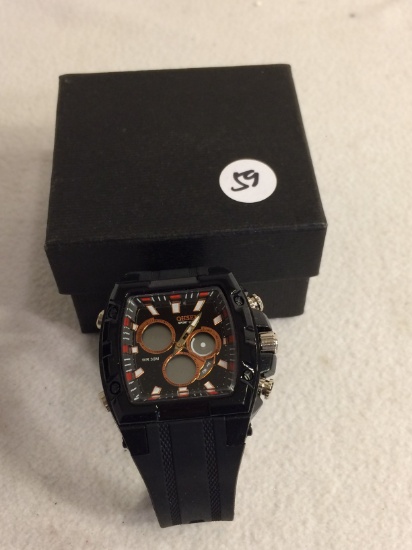 Collector New Ohsen Sport Men's Watch Black Rubber Wristband