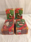 Lot of 4 Pcs. Enesco Treasury of Christmas ornaments Assorted Tittles Size: 5