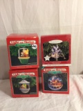Lot of  4 Pcs Collector Assorted Tittles  Hallmark Holiday Magic Light & Motion Ornament 4x4.5