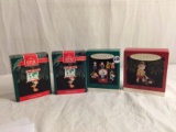 Lot of 4 Pcs Collector Hallmark keepsake Ornaments Assorted Tittles & Design 4.5