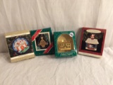 Lot of  4 Pcs Collector Hallmark keepsake Ornaments Assorted Tittle & Design 3-5