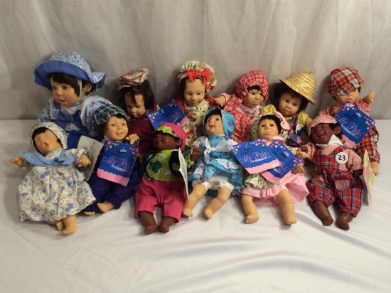 Lot of 12 Pieces  Of Collector My Pals Twins Bean Bag Kids Dolls GIGO Toys Size:8.5"Tall Dolls