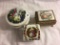Lot of 3 Pieces Collector Porcelain Trinkets Jewelry Box Assorted Sizes - See Pictures