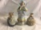 Lot of 3 Pieces Collector Porcelain Figurines Assorted Size each: 5-9