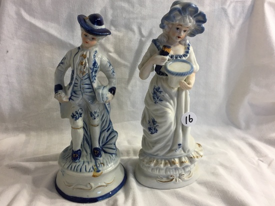 Lot of 2 Pieces Collector Japanese Porcelain Figurines Size Each: 9"tall Figurines - See Pictures