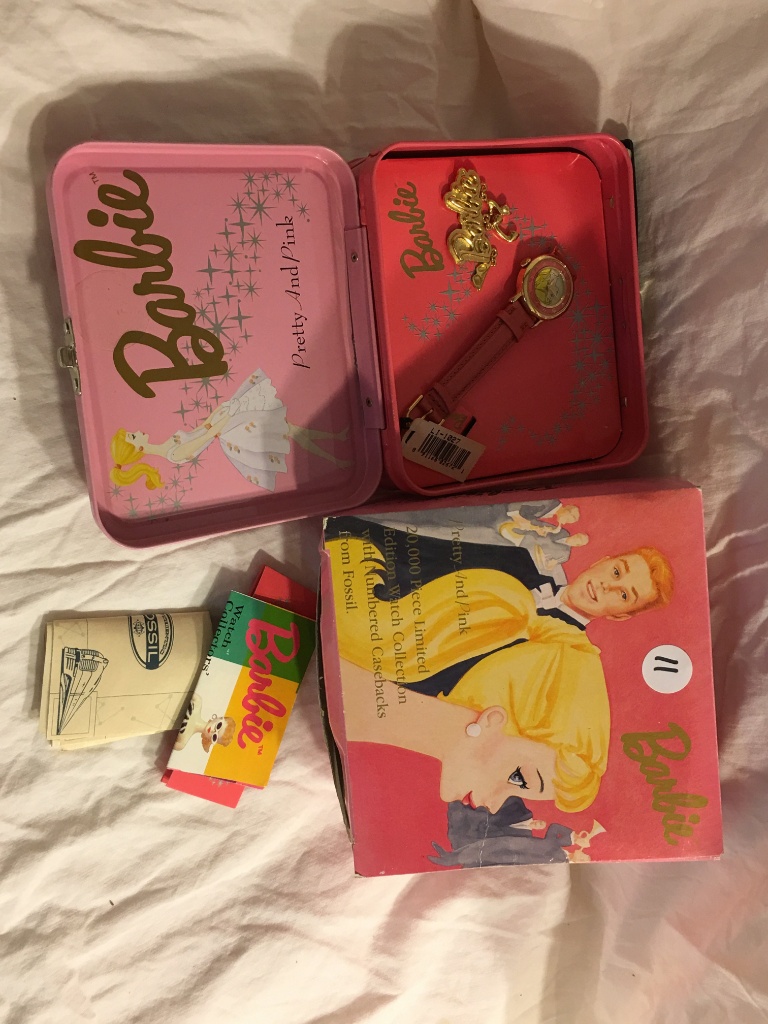 Collector Barbie Pretty and Pink 1994 Limited Edition Watch Collection Casebacks From Fossil
