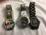 Lot of 3 Pieces Collector Used Assorted Brand and Design Men's Watches - See Pictures