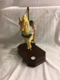 Collector Carousel Musical Horse In Wooden Stand (Not Playing Music