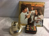 Lot of 3 Pieces Collector Assorted Colletcible Record, Bell,  & Mini Tin Lunch Box - See Pictures