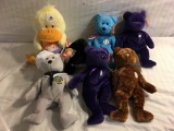 Lot of 6 Pieces Collector NWT Ty Beanie Baby's Assorted Colors and sizes - See Pictures