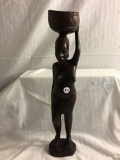 Collector African Hand Wood Carved Working Woman Statue Size: 18.1/2