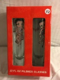 Collector New Betty Boop 22 Fl Oz Pilsner Glasses Size: 10.1/2