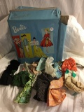 Collector Vintage Barbie Doll Case Ponytail Light Blue Color With Clothes Has Damage Size:13