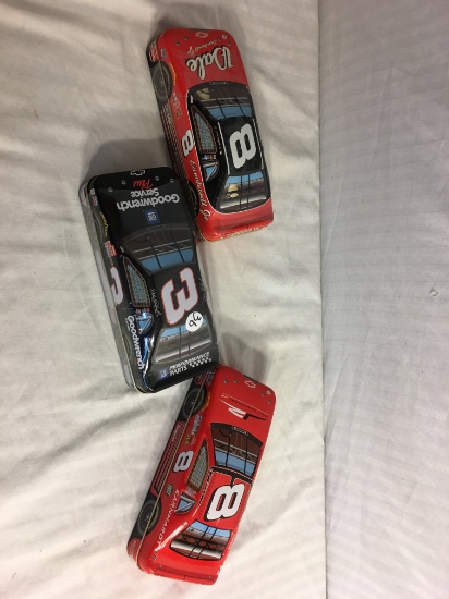Lot of 3 Pieces Collector Nascar Dale Earnhardt  & Jr. Tin Cam 1:24 Scale - See Pictures