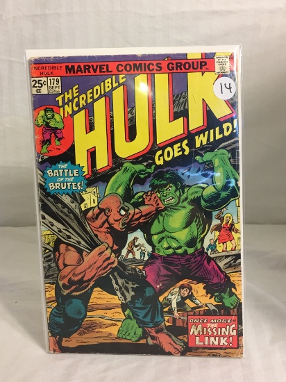 Collector Vintage Marvel Comics The Incredible Hulk Goes Wild Comic Book #179