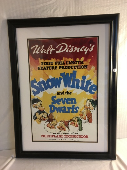 The Walt Disney "1st Full Length Feature Production Snow white & The Seven Dwarfts Frame:32x24"