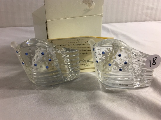 Collector Set of 2 Pieces Lenox Star Spangled Salt and Pepper Shakers #094398 Size: 6"Tall by 4"Widt