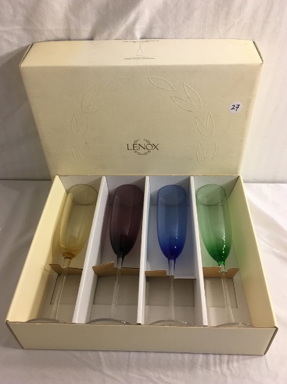 Collector Lenox Assorted Gems Flutews S/4 Champagne Glass SKU #6048805 Box Size:10.3/4"x13"