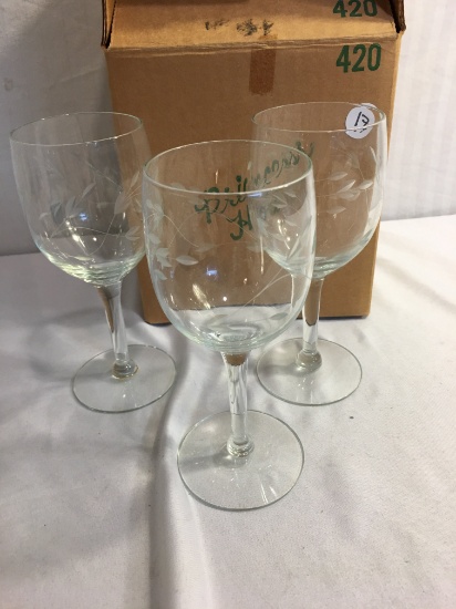 Collector 3 Pcs Princess House Crystal #420 Mini Wine Glasses Size: 6-7"Tall - See Pictures
