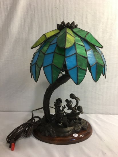 Collector Disney -Donald Duck Saludos Amigos Stained Glass (Tiffany Style) Lamp LTD ED 18-19"Tal