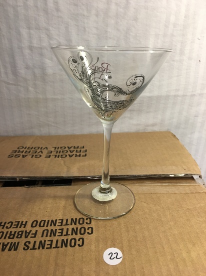 Lot Of 12 Pcs Collector Libbey Midtown 12 oz. Martini Glasses Verres Martin 7"Tall by 5A" Round