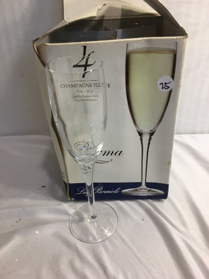 Collector Parma Luigi Bormioli Champagne Flute 7 oz. - 21 cl. Set of 4 Glass 9.3/4"Tall