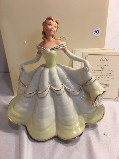 Collector NIB Lenox Figurine "Belle" Walt Disney Figurine #404907 With COA Box Size:10.8"x10"
