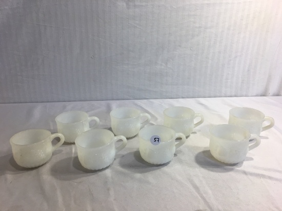 Lot of 7 Pieces Collector Vintage White Teacup 2-3"Tall Each -See Pictures