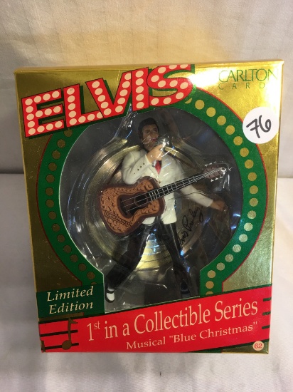 Collector Heirloom Collection Elvis Ltd. Ed Musical Blue Christmas Figurine Box:6.5"x5.5"