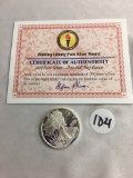 Collector  Walking Liberty Pure Silver Round Coin .999 Sulver  one-Half Troy Ounce W/COA